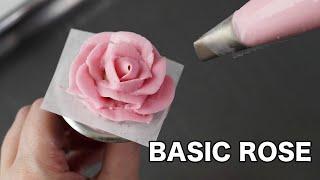 how to pipe a basic rose [ Cake Decorating For Beginners ]