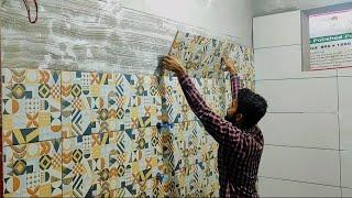 Construction Techniques Bathroom Wall Installing Tiles Size 30x12 - Construction Work7