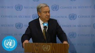 UN Chief on a two-month truce in Yemen - Security Council Stakeout (1 April 2022) | United Nations