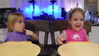 Twins try red lentil sweet potato pasta