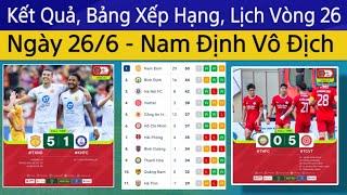  Kết Quả, Bảng Xếp Hạng Vòng 25 V.League 2024 Ngày 26/6 | Nam Định Vô Địch, Nghệ An Dễ Đá Playoff