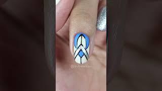  Blue Geometric Nail Design