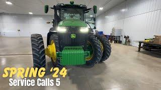 John Deere 8235R has low cab power, 7130 will not move, and a 8R 410 has a coolant leak.