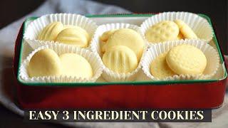 Easy 3 ingredient cookies|3 ingredient sugar cookies|Butter Cookie Recipe|Easy Cookie Recipe