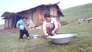 manjita cooking for her son and husband in her shed || shepherd life of Nepal @manjitacooking