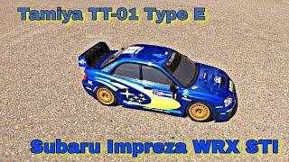 Tamiya TT-01 Type E Subaru Impreza WRX STI Shock Tuning Speedrun Stock Motor ESC on NimH