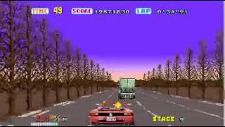 Outrun Arcade (Cannonball enhanced version) 15 Stage Continuous Route Longplay ALL