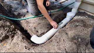 How To Install A  4" PVC Downspout Drainage System That Works