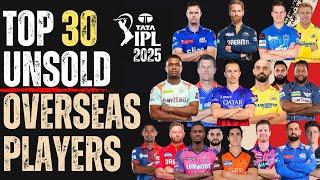 Top 30 Unsold OVERSEAS Players from Mega Auction 2024 for IPL 2025 Next Year