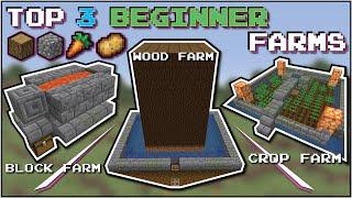 Minecraft 3 Early Game Farms for New Worlds | No Redstone