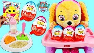 Paw Patrol Baby Skye Plays with Candy Kits!