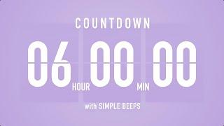 6 Hours Countdown Flip Clock Timer / Simple Beeps 🫐 