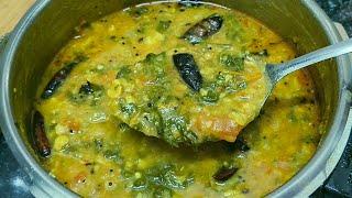 ಪಾಲಕ್ ದಾಲ್ ಫ್ರೈ/palak dal recipe in Kannada/Dal tadka/Palak Dal fry dhaba Style in kannada