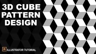 3d Cube Pattern Design In Illustrator - Adobe Illustrator Tutorial