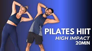 20 Min HIIT At Home Pilates Workout - High Impact ADVANCED