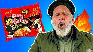 When Tribal People Try Spicy Ramen Noodles Challenge!