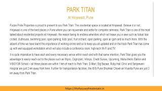 Pride Park Titan Hinjewadi - 2 and 3 RLK Spacious Apartments | The House of Real Estate