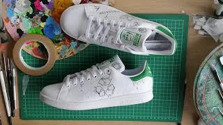 How to customise Custom Adidas x Depop Stan Smiths tutorial by Coocu Customs