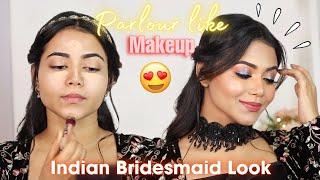 Parlour Jaisa Indian Wedding Makeup in 10 Min | Bridesmaid Makeup Tutorial