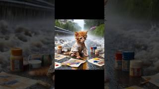 Homeless kitten compilation #aiartcommuity #animalart #catshorts #cat #adoptstrays #ai#catshortvideo