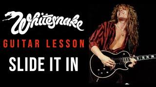 Slide It In Whitesnake Guitar Lesson -Riffs/Chords/Solo