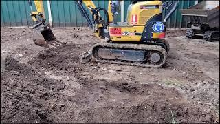 Mini Excavation - Yanmar SVO8, Mini dumper and Bobcat S70, backyard renovation, day 2
