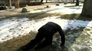 Zak Bagans slips on ice