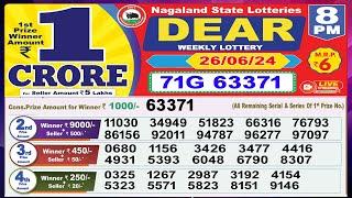 Dear Lottery Sambad Evening 8 PM today 26.06.24 Nagaland State Lottery Result