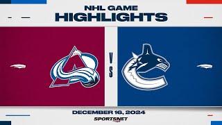 NHL Highlights | Avalanche vs. Canucks - December 16, 2024