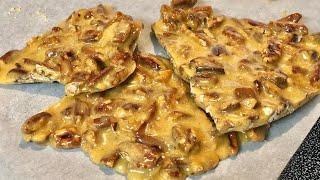 Microwave PECAN BRITTLE 6 ingredients  | Southern Sassy Mama