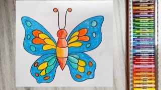 Butterfly draw & Oli pastel colour step by step@surajfinearts @RongdhonuArtandDrawing@Yokidz