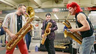 Lucky Chops - Funkytown w/ Leo P and Adrian Condis (Live in the NYC Subway)