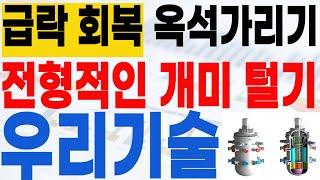 [우리기술 주가전망]급락 회복! 옥석가리기 시작! 전형적인 개미 털기!! 주주님들 필수시청! #강대표 #우리기술 #원전 #SMR