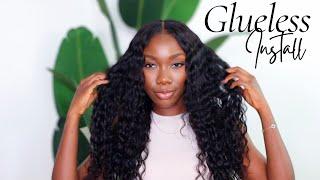 Under 10 Minutes GLUELESS Water Wave Wig Install Ft. UNice Hair