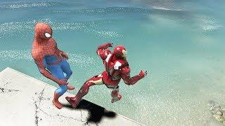 GTA 5 SPIDERMAN vs IRON MAN | Water Ragdolls Fails/Jumps vol.5 (Euphoria Physics Funny Moments)