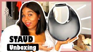 NEW MONTH NEW BAG:STAUD MOON BAG UNBOXING + WHAT CAN IT FIT!