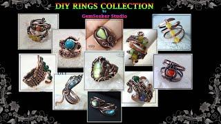 10 ideas of wire wrapped copper rings for any level and taste. DIY. Learn how to make copper rings.