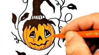 How to Draw Cute Halloween Pumpkin