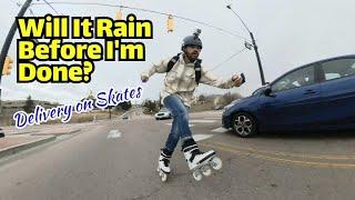 Urban Skater Delivers (Race Against The Weather) #rollerblading #delivery #bliss