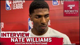 Nate Williams | Postgame Houston Rockets Vs Detroit Pistons | 2024 NBA Summer League