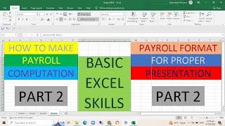 Detailed Gross Payroll Sample Computation(TAGALOG) |Tutorial for Beginners |Using Basic Excel Skills