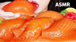 ASMR GIANT SALMON SUSHI EATING SOUNDS MUKBANG