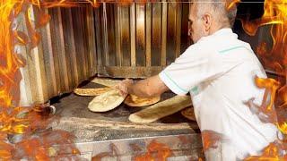 Baking bread in a bakery | Baking Barbar and Jezghaleh bread in Mashhad