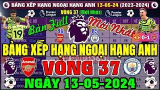 Bảng Xếp Hạng Ngoại Hạng Anh 2024 Mới Nhất Vòng 37, Ngày 13/5/2024, Man City 85đ, Arsenal 86đ Top 1