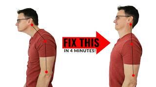 FIX Forward Head Posture in 4 minutes | Exercises for Hunchback Posture