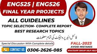 ENG525 final year project details | ENG526 thesis project solution | BS English Virtual University