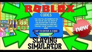 ALL NEW SLAYING SIMULATOR CODE 2019 WORKING!