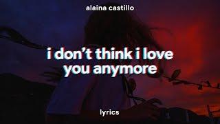 Alaina Castillo - i don't think i love you anymore (Lyrics)