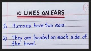 10 Lines on Ears in English | Few Lines on Ears | Ear | About Ears