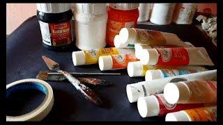 Colors and Tools I use for creating my Abstract Paintings / Acrylics / Suraj Fine Arts